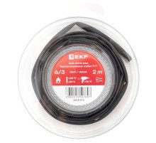 Термоусаживаемая трубка ТУТ нг 6/3 черная ролик 2 м tut-6-b-bEKF