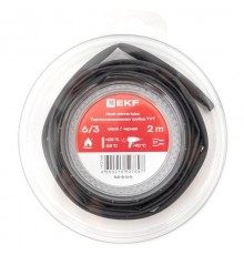 Термоусаживаемая трубка ТУТ нг 6/3 черная ролик 2 м tut-6-b-bEKF