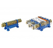 Шина "N" нулевая с изолятором на DIN-рейку 6x9мм стойка мал. 12 групп   SQ0801-0014  TDM