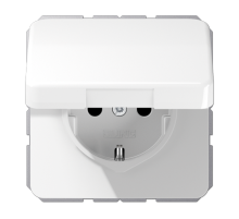 Штепсельная розетка SCHUKO 16А / 250В с подпружиненной откидной крышкой, пружинные зажимы; термопласт; белый; CD500  CD1520BFKLWW  Jung