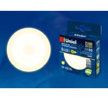 Лампа светодиодная LED-GX53-6W/WW/GX53/FR PLZ01WH LED, матовая. .  UL-00001670  Uniel