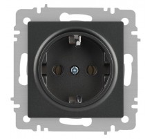 Розетка Intro Accent 6-202-07 2P+E Schuko, 16А-250В, IP20, СУ, графит  Б0063697  Intro