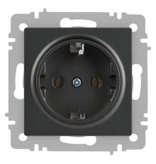 Розетка Intro Accent 6-202-07 2P+E Schuko, 16А-250В, IP20, СУ, графит  Б0063697  Intro