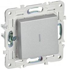 SKANDY Выключатель 1-клавишный проходной с индикацией 10А SK-V08S серебряный  SK-V12-1-10-K23  IEK