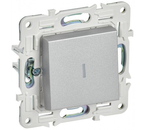 SKANDY Выключатель 1-клавишный с индикацией 10А SK-V07S серебряный  SK-V10-1-10-K23  IEK