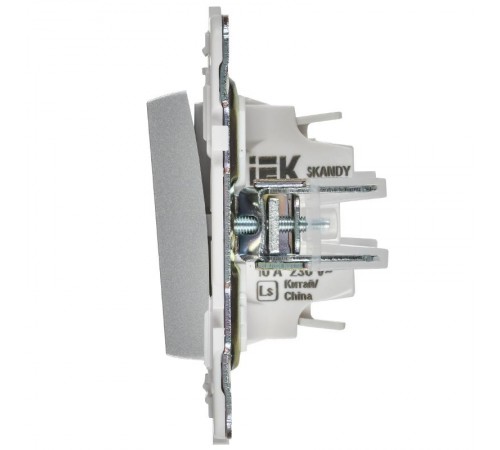 SKANDY Выключ. 1-кл. кнопоч. 10А SK-V14S сереб.  SK-V17-0-10-K23  IEK