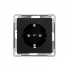 W59 Черный бархат Розетка с заземлением с защитными шторками  RS16-152-6-86  SE