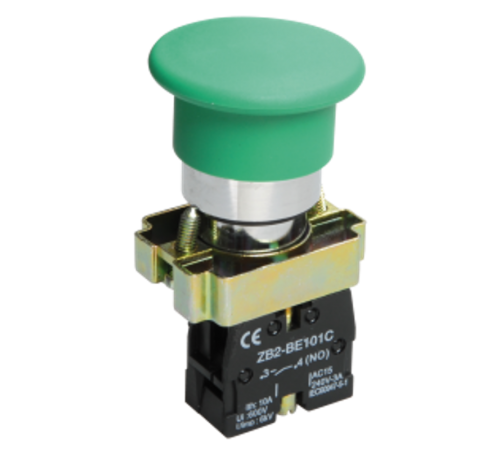 Кнопка управления LAY5-BC31"Грибок" без подсветки зеленая 1з   BBG70-BC-K06  IEK