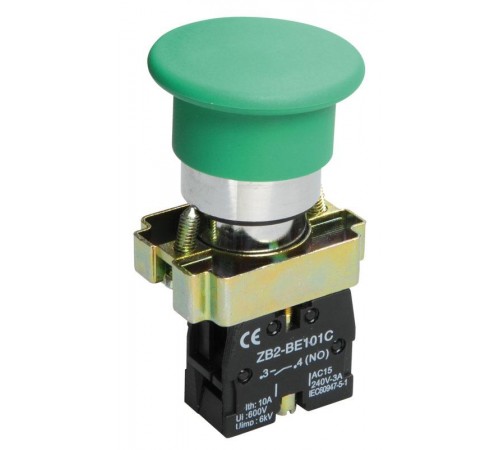 Кнопка управления LAY5-BC31"Грибок" без подсветки зеленая 1з   BBG70-BC-K06  IEK