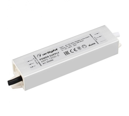 Блок питания ARPV-12020-D (12V, 1.7A, 20W)  022206  Arlight