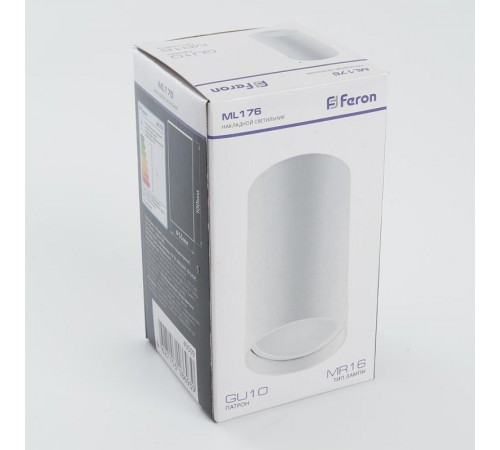 Светильник накладной потолочный под лампу, спот, ML176 MR16 20W 220V, белый  40509  Feron