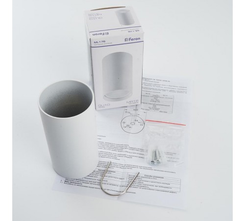 Светильник накладной потолочный под лампу, спот, ML176 MR16 20W 220V, белый  40509  Feron