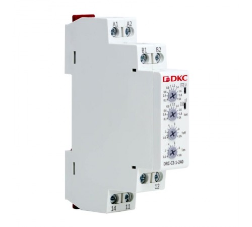 Реле контроля тока, тип DRC, 0.2-2А, конфигурация контакта 1CO, 24-240 AC/DC  DRC-C2-1-240  DKC