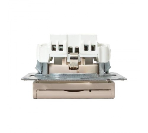 Механизм розетки, 16А, IP44, с заземлением, со шторками, c крышкой, кремовый Эпика  UP1-SOI-111-44 EKF