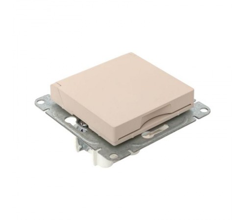 Механизм розетки, 16А, IP44, с заземлением, со шторками, c крышкой, кремовый Эпика  UP1-SOI-111-44 EKF