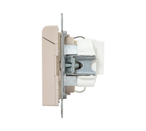 Механизм розетки, 16А, IP44, с заземлением, со шторками, c крышкой, кремовый Эпика  UP1-SOI-111-44 EKF