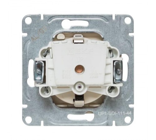 Механизм розетки, 16А, IP44, с заземлением, со шторками, c крышкой, кремовый Эпика  UP1-SOI-111-44 EKF