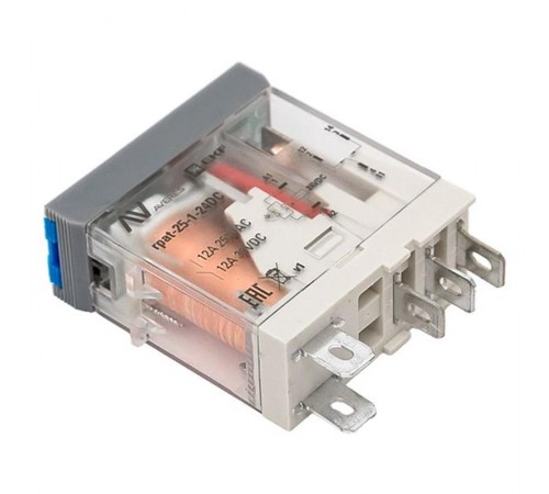 Реле промежуточное с кнопкой и мех. Индикацией RPAt 25/1 12A 24В DC  rpat-25-1-24DC   EKF