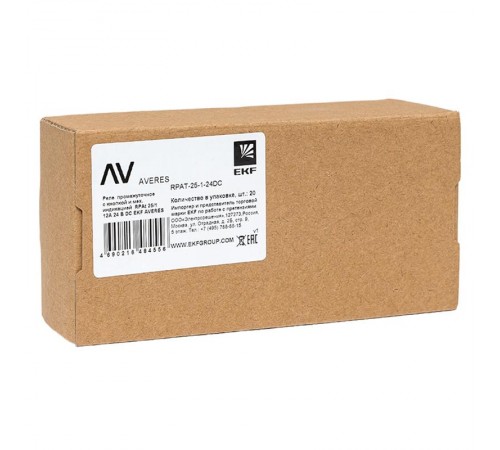 Реле промежуточное с кнопкой и мех. Индикацией RPAt 25/1 12A 24В DC  rpat-25-1-24DC   EKF