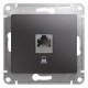 Glossa Графит Розетка компьютерная RJ45 кат.5E  GSL001381K  SE
