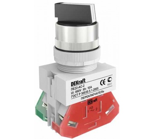 Перекл. 2 пол. прав. без фикс. I-O станд. руч 1НО+1  25139DEK  DEKraft