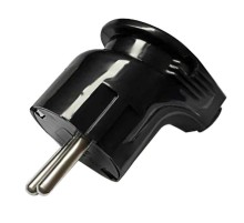 Вилка угловая с/з, 250В, 16A, PPG16-46-202, черный  39824  STEKKER