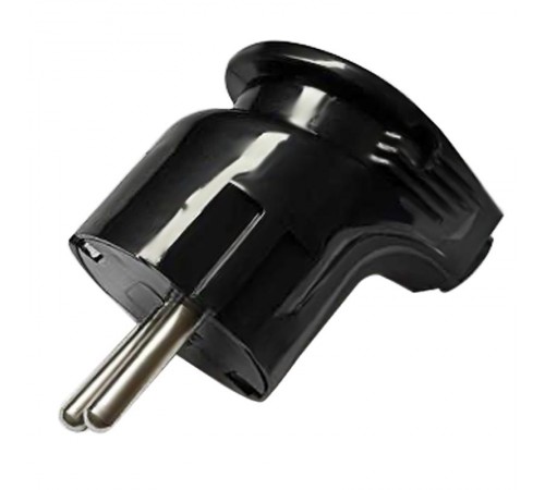 Вилка угловая с/з, 250В, 16A, PPG16-46-202, черный  39824  STEKKER