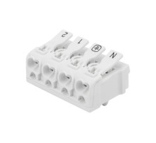 Клемма пружинная соединительная КСП 4-полюсная с монтажными ножками (50 шт./уп.)  07-6216-1  REXANT