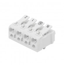 Клемма пружинная соединительная КСП 4-полюсная с монтажными ножками (50 шт./уп.)  07-6216-1  REXANT