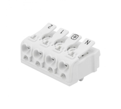 Клемма пружинная соединительная КСП 4-полюсная с монтажными ножками (50 шт./уп.)  07-6216-1  REXANT