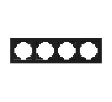 Рамка горизонтальная 4-местная, серия Катрин, GFR00-7004-05, черный  39521  STEKKER