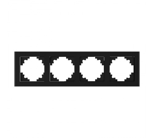 Рамка горизонтальная 4-местная, серия Катрин, GFR00-7004-05, черный  39521  STEKKER