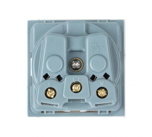 Розетка 45х45 (2 модуля), с заземлением, белая, прямая  E2MR16-028-10  EKF