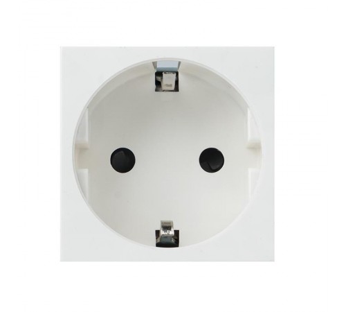 Розетка 45х45 (2 модуля), с заземлением, белая, прямая  E2MR16-028-10  EKF