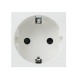 Розетка 45х45 (2 модуля), с заземлением, белая, прямая  E2MR16-028-10  EKF
