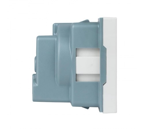 Розетка 45х45 (2 модуля), с заземлением, белая, прямая  E2MR16-028-10  EKF