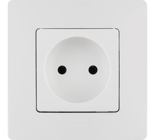 Etika Белый Розетка без заземления, винтовые клеммы  672220  Legrand