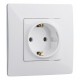 Etika Белый Розетка с заземлением, винтовые клеммы  672221  Legrand