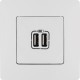 Etika Белый Розетка USB 2-ая 240В/5В 2400мА  672294  Legrand