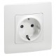 Etika Белый Розетка с заземлением, винтовые клеммы  672221  Legrand