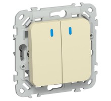 FLITE Переключатель 2-клавишный с индикацией 10А ВС62-1-1-ФлН навахо  FI-V22-1-10-1-K87  IEK