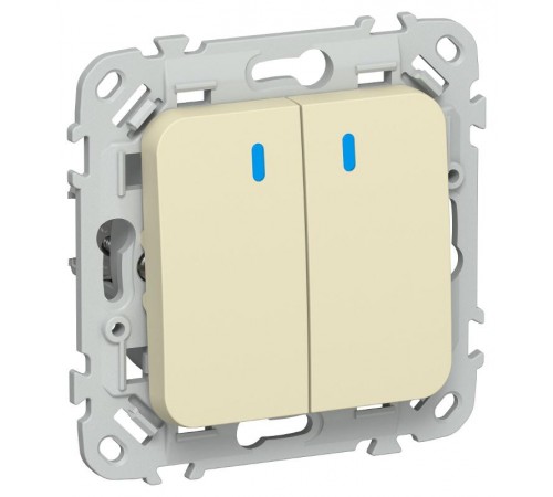 FLITE Переключатель 2-клавишный с индикацией 10А ВС62-1-1-ФлН навахо  FI-V22-1-10-1-K87  IEK