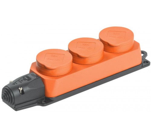 Колодка каучуковая с/з 3 гн ОМЕГА IP44 оранжевая РБ33-1-0м  PKR61-016-2-K09  IEK