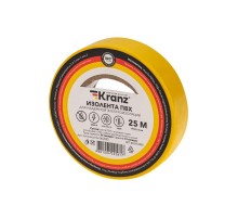 Изолента ПВХ 19 мм х 25 м, желтая  KR-09-2202  Kranz