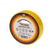 Изолента ПВХ 19 мм х 25 м, желтая  KR-09-2202  Kranz