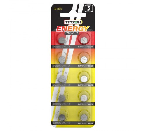 Батарейка щелочная (алкалиновая) G3 (392) LR736, LR41 (200/1600/134400) (часовая)   C0035065  ТРОФИ