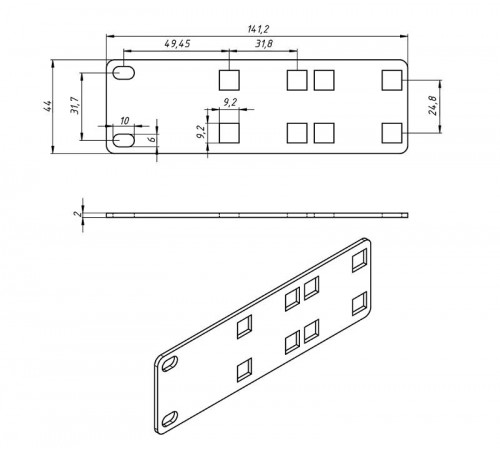 PMV1-RAL9005 Кронштейн для крепления 19 дюймового и вертикального оборудования сбоку стоек (2 шт. в комплекте)  451303  Hyperline