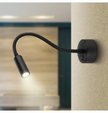 Светильник настенный бра WL 33 BK 3Вт IP20 черный  Б0056391  ЭРА