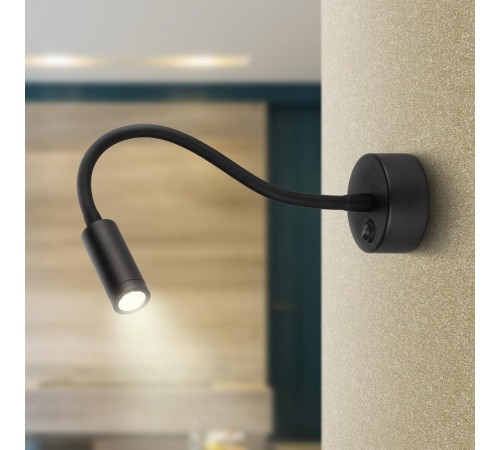 Светильник настенный бра WL 33 BK 3Вт IP20 черный  Б0056391  ЭРА