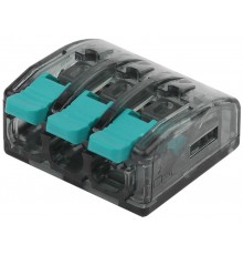 Аксессуары для клемм NO-224-50 ЭРА Клемма компактная серии 413 с рычагом, 3 отверстия, 0,5-4 мм2 (у  Б0043968  ЭРА